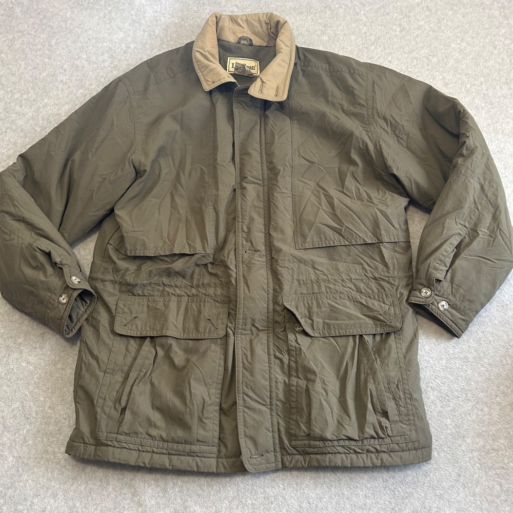 Vintage L.L. Bean Field Coat Mens Large Tall Green Hunting Chore Jacket Gore-Tex